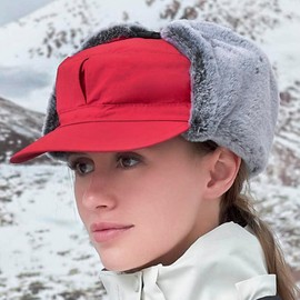 Waterproof Trapper Hat for Men Women Winter Baseball Ski Cap with Earflap Fleece Hunting Aviator Ushanka Hat Red