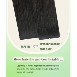SURNEL Tape in Hair Extensions Human Hair Ombre Color 1B Off Black Fading To 4 Middle Brown Human Hair Tape in Extensions Remy Tape in Hair Extensions 16 inch 20pcs 50g(#1BT4-16)
