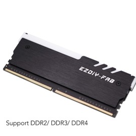 EZDIY-FAB ARGB RAM Kühler RGB DDR Kühlkörper(mit 5V 3-Pin Motherboard ASUS Aura Sync,GIGABYTE RGB Fusion und MSI Mystic Light Sync,Falls zutreffend) Schwarz-2 Pack