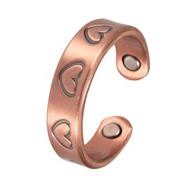 Rings for Women Ring for Men, Heart-shaped Ring, Easy to adjust (Retro color, One size)