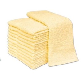 Face Cloths Face Flannels 8 Pack 100% Cotton Colour Yellow