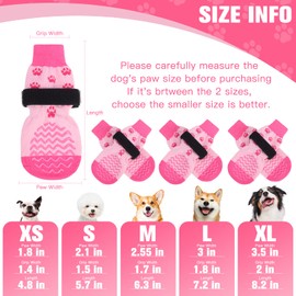 EXPAWLORER 3 Pairs Anti-Slip Dog Socks - Dog Shoes for Hot/Cold Pavement,Soft Paw Protector for Wooden Floor, Prevents Licking, Slipping for Puppy Small Medium Large, Senior Dogs