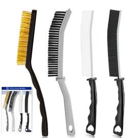 4 Pieces Grout Cleaning Brushes, Multipurpose Cleaning Brushes, Grout Cleaning Brushes with Stiff Bristles, Corner Cleaning Brushes, Window Rebate Kitchen and Bathroom Cleaning Brushes