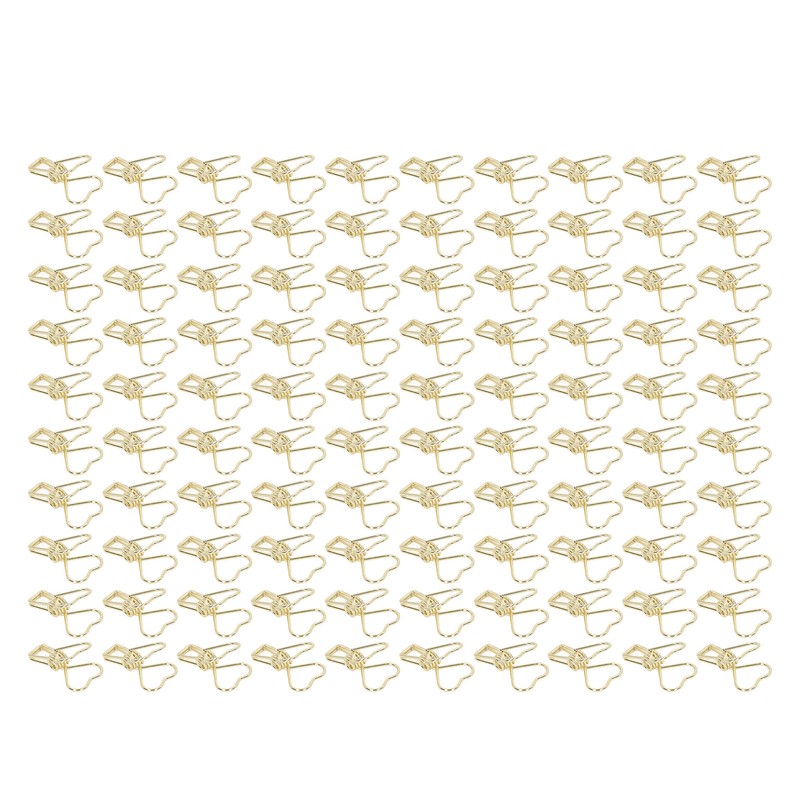 100pcs Binder Clips Heart Style Long Tail Shape Metal Iron