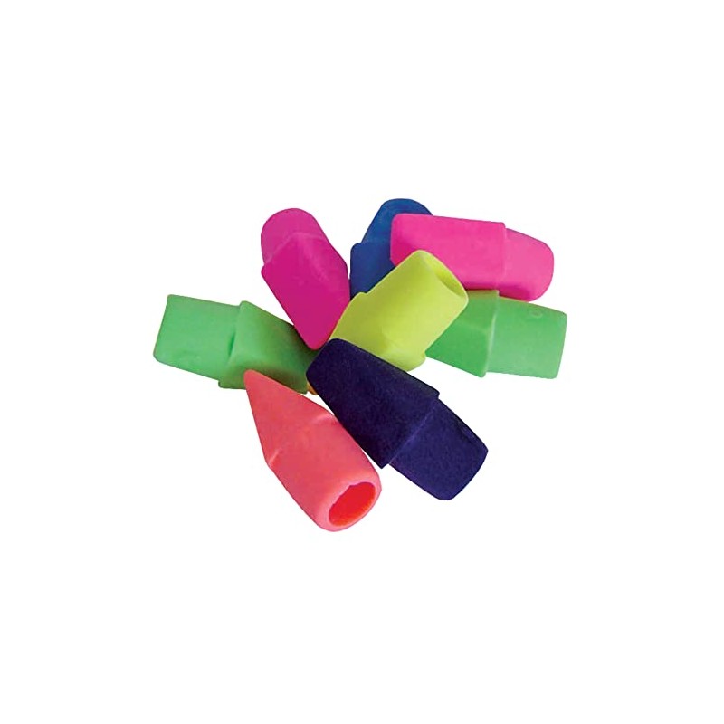 Office Depot Eraser Caps, Assorted Colors, Pack of 72, 54118