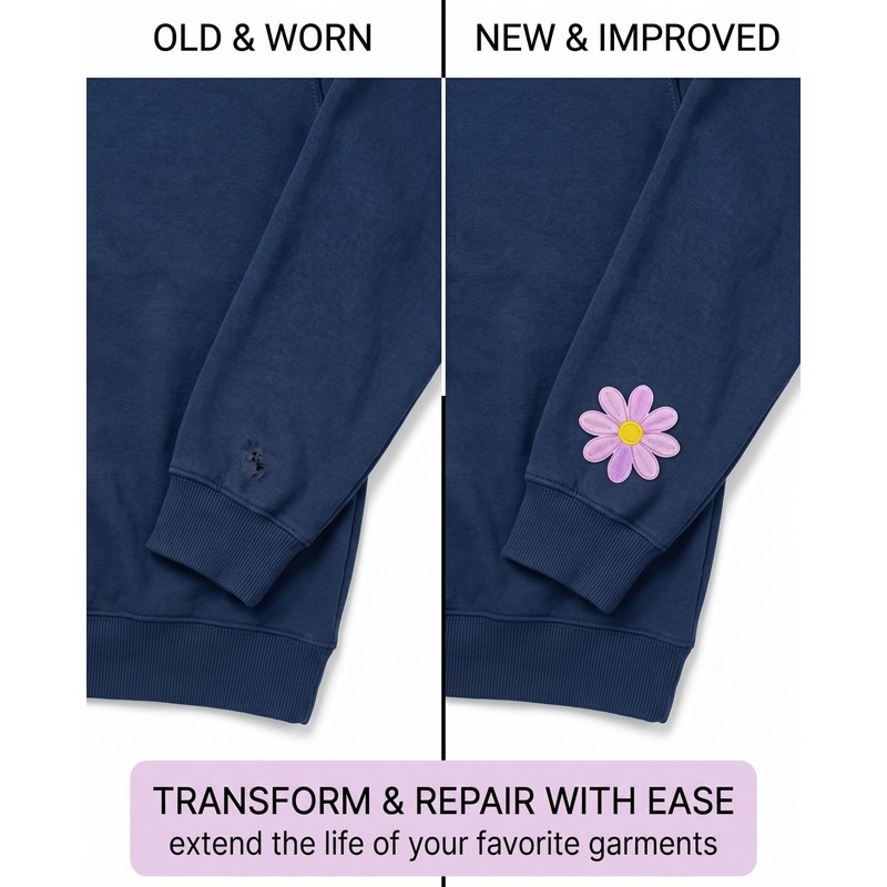 JIRVEX 32 Pezzi Toppe Termoadesive Fiori, Patch da Stirare per