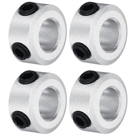 MECCANIXITY Shaft Collar 6mm/ 1/4 Inch Bore Aluminum Set Screw Style Clamping Collars Silver 4 Pcs