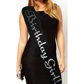 Birthday Girl Sash 16th 18th 21st 30th 40th 50th 60th Party Gift - 1001- Black