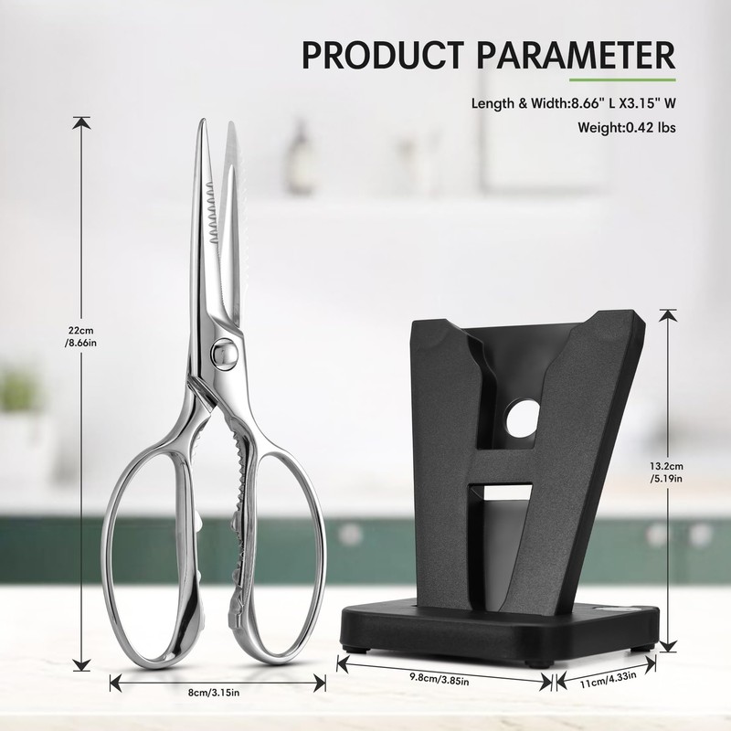 BALUCA Heavy Duty Kitchen Scissors, Kitchen Shears for Meat, Chicken,