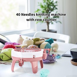 Eatbuy Knitting Machine 40 Needle, DIY Rotating Double Knit Loom Machine Kit, Knitting Loom Machine with Two Weaving Methods for Adult Child Gift Hats Scarves Gloves Socks
