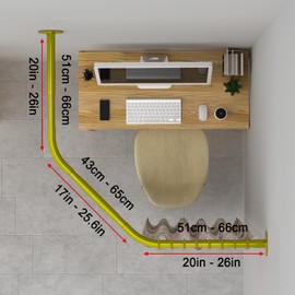 Tanxih Corner Shower Curtain Rod Adjustable Stainless Steel Diamond Shaped Rack Drill Free Install for Bathroom, Bathtub, Clothing Store (Diamond Shaped Gold, Both Sides: 17"-25.6",Middle:20"-26)