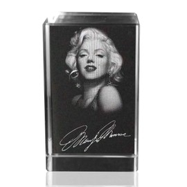 Vip-Laser 3D Glass Crystal XL 3D Marilyn Monroe Autograph