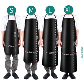 SPORTARC Waterproof Rubber Vinyl Apron Lightweight Model Chemical Resistant Work Apron Clothes for Dishwashing Lab Butcher Cleaning Fish, black