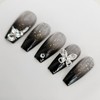 Black see-through handmade nail tips - Natural / 블랙 시스루