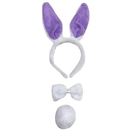 Petitebelle Headband Bowtie Tail Costume for Adults, Bunny Purple