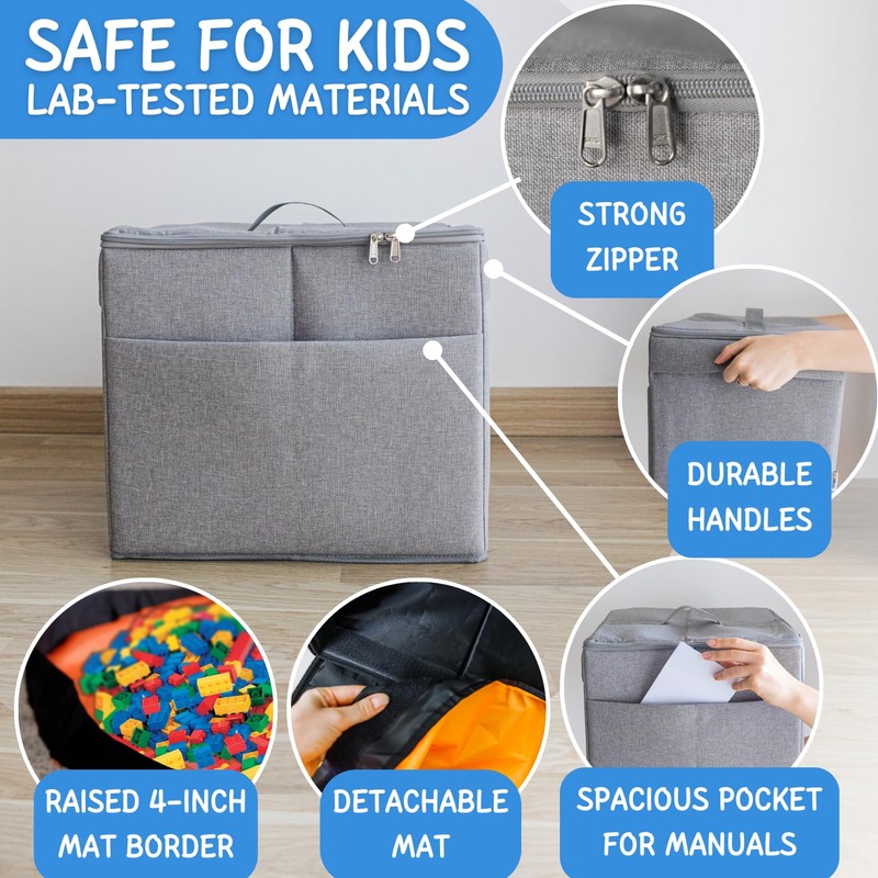 XL Toy Storage Organizer & Play Mat - Storage Bag/Box