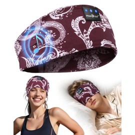 MUSICOZY Sleep Headphones, Comfortable Headband Headphones for Side Sleepers - Bluetooth 5.4 Wireless Headphone with Ultra Thin Speakers for Sleeping,Sport,Travel | Eye Mask Design for Deep Sleep