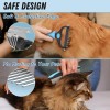 Docrok Pet Grooming Combo - Blue Deshedding Brush with Metal