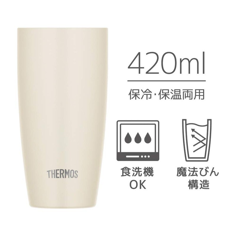 Thermos JDM-420 WH Vacuum Insulated Tumbler, 14.2 fl oz (420