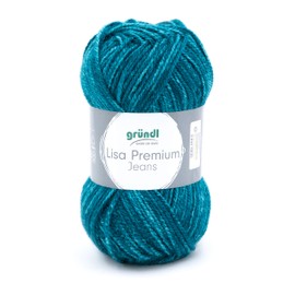 Gründl Lisa Premium Jeans Knitting & Crochet Yarn (Soft and Wool-like Character, Easy-Care Washable Knitting Yarn Made from 100% Polyacrylic, 50 g/133 m, Needle Size: 3.5-4.5, 1 Ball of 50 g)