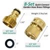 Socpuro 8-Set Garden Hose Quick Connectors, Solid Brass 3/4 Inch