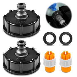 FAELNK IBC Fuel Cap Adapter IBC Container Accessories 2 Pieces IBC Tank Accessories S60 x 6 1/2 Inch Coarse Thread Dummy Valve Adapter for IBC Tank Connection Replacement Valve Connections