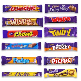Chocolate Bar Variety Pack - 12 Assorted Chocolate Bars Including Dairy Milk, Crunchie, Wispa, Twirl, and More - Imported British Chocolate - Bundled By Zuvo - Gift Hamper