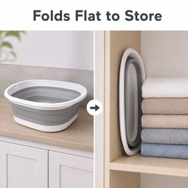 Large Collapsible Basin for Laundry & Soaking - Portable Folding Wash Tub for Kitchen, Bathroom, Camping & Home Use