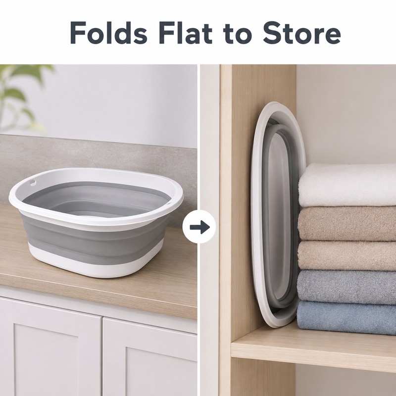 Large Collapsible Basin for Laundry & Soaking - Portable Folding