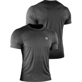 NELEUS Men's 3 Pack Dry Fit Athletic Running Shirts,506 Black/Blue/Red,S