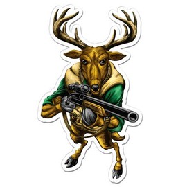 GT Graphics Deer with Rifle - 12" Vinyl Sticker Waterproof Decal