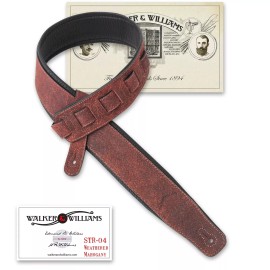 Walker & Williams STR-04 Distressed Mahogany Brown Italian Leather Padded Strap