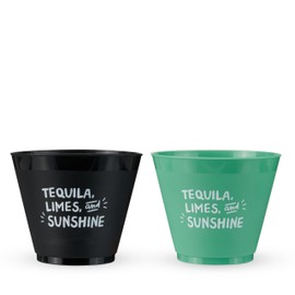 Tequila Lime Sunshine Frosted Cups, Ideal for Cocktails, Lemonade, Iced Tea and More, Perfect for Summer, Pool, Beach, Picnic, BBQs, Birthday and Outdoor Parties, 9 oz, Set of 12
