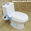 2 Pcs Ceramic Bird Toilet Floor Bolt Caps, Animal Toilet