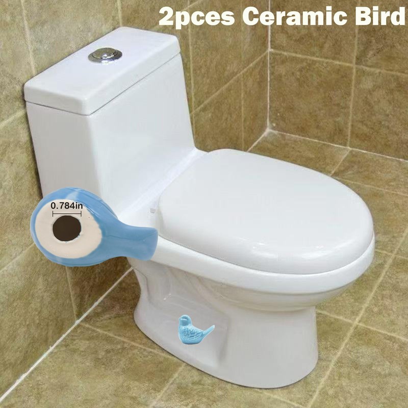 2 Pcs Ceramic Bird Toilet Floor Bolt Caps, Animal Toilet