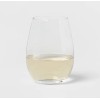 Threshold Signature Set of 4 White Wine Glasses Stemless Crystal