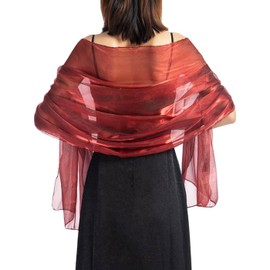 Vakkery Wedding Shawls and Wraps Silky Iridescent Sheer Shawl Scarf Soft Evening Wraps and Shawls for Women and Girls