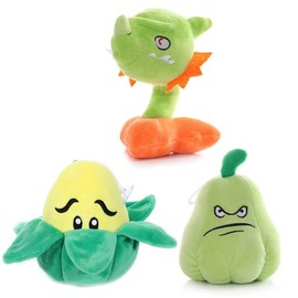 JHESAO 3 PCS Plants and Zombies vs Snapdragon Plush Plants Sets Zombies Toy Snapdragon, 1 2 Stuffed Soft Squash Doll, Corn PVZ Plushies Figure Doll Chili New