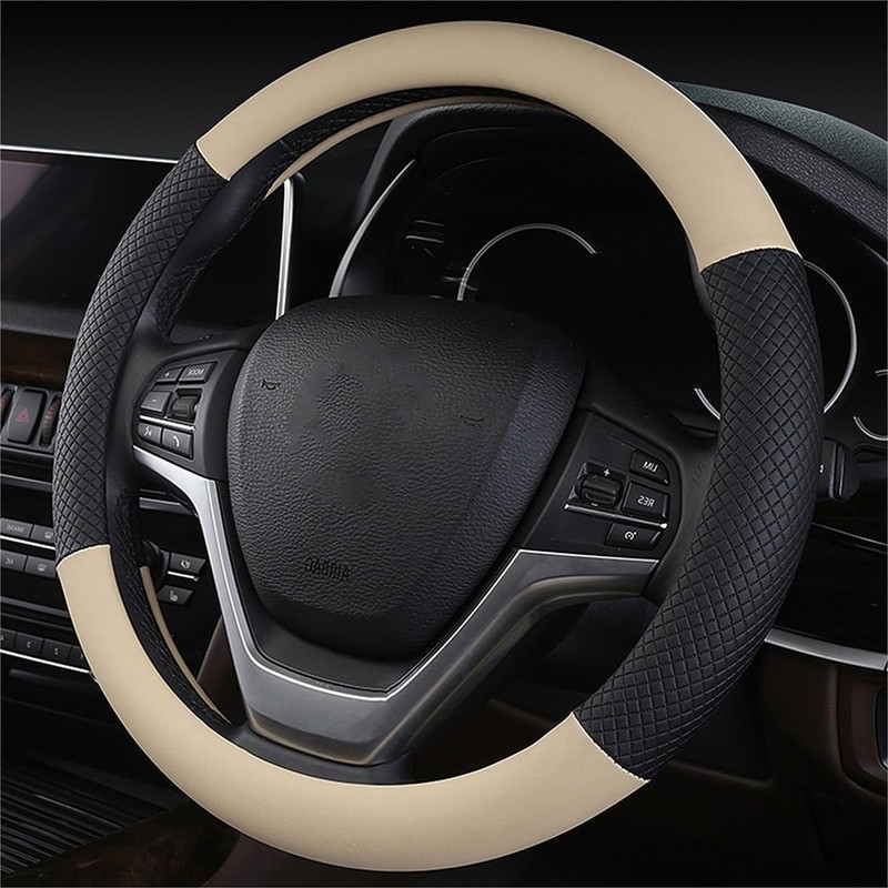 SFONIA Car Steering Wheel Cover Steering Wheel Protector PU Leather