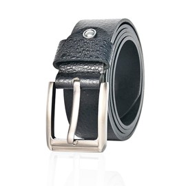 UMTI® Gürtel Herren Ledergürtel aus Büffelleder für Männer 25- (23A) Jeans Echtleder 35mm breit kürzbar Neu Farbe Schwarz, Größe Gesamtlänge 105cm = Bundweite 90cm