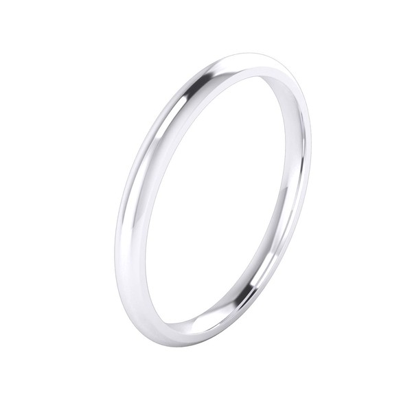 Unisex Sterling Silver 2mm Super Heavy Court Shape Polished Wedding