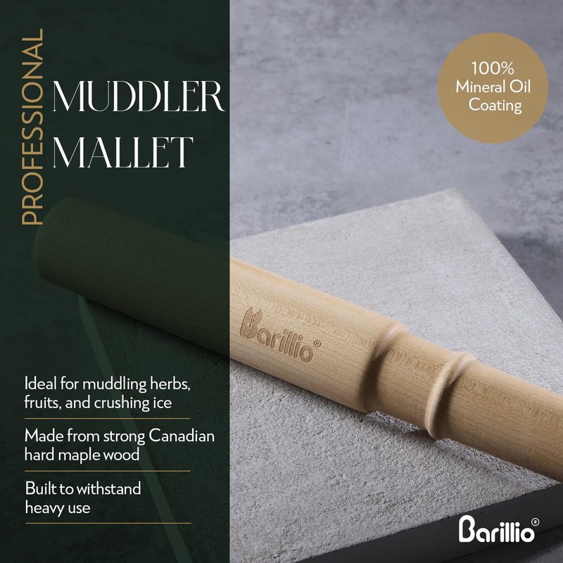 Barillio Drink Muddler Mallet and Lewis Bag Set - Big-Shot
