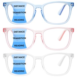 BONCAMOR Progressive Multifocus Reading Glasses Men Women 3 Pack Anti Blue Light Eyestrain Quality Computer Readers (3 Mix, 2.0)