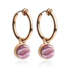 Ohrclips Creolen Ros√©gold ‚Ä¢ Clip Ohrringe mit Charm in altrosa