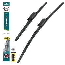 HEYNER® Windscreen Wiper Set Suitable for Renault Clio III BR0/1, CR0/1 (06.2005-06.2024) Hybrid Flat Bar Wiper Windscreen Wiper