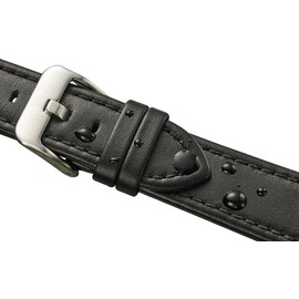 Genuine Waterproof Leather Watch Band with Quick Release Spring Bars - Black Leather Watch Strap 22mm