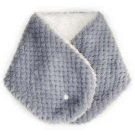 DAIBON Women's Warm Neck Warmer, Fluffy, Cold Protection, 2 Tiers Adjustable, Small Face Effect, Back Bore, Easy to Put On, gray