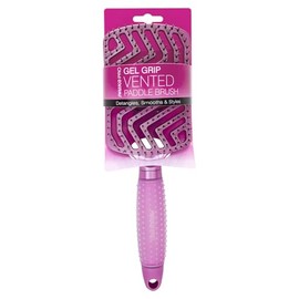 Swissco Pro Gel Grip Vented Hair Brush Gloss (Electric Pink Gloss)