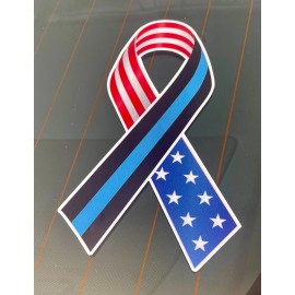Avery Thin Blue Line Ribbon Decal Flag Law Enforcement Memorial Police Vinyl Sticker