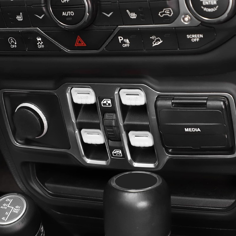 CheroCar for Jeep JL Window Switch Button Cover Trim Interior